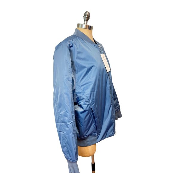 Athleta Sateen Bomber Jacket Coat Blue size XL and Large NWT - Picture 6 of 11